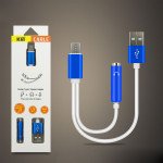 Wholesale Short Type-C USB Charging Cable and 3.5mm Jack AUX Headphone Audio Adapter Dongle 9.5in (Blue)